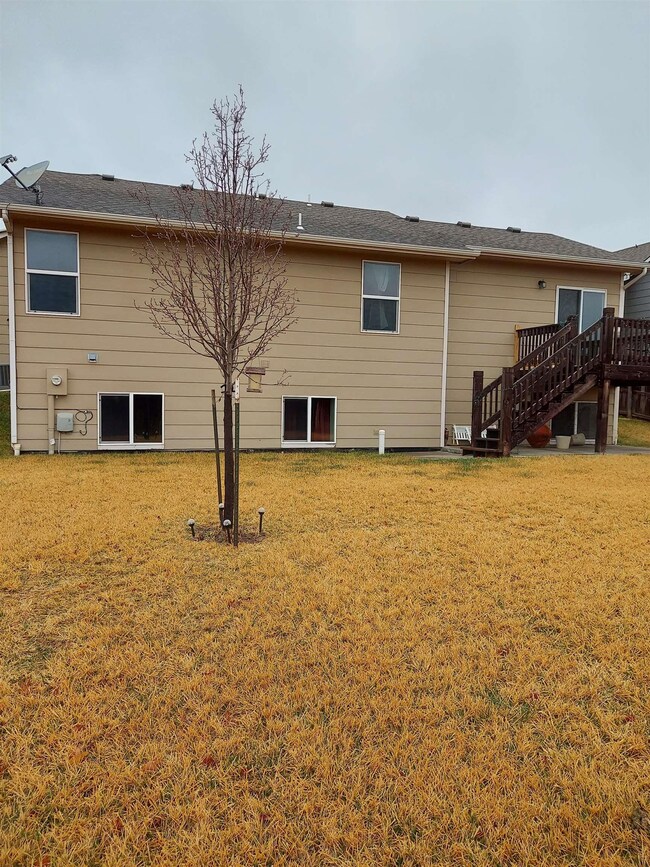 Fenced back yard & deck