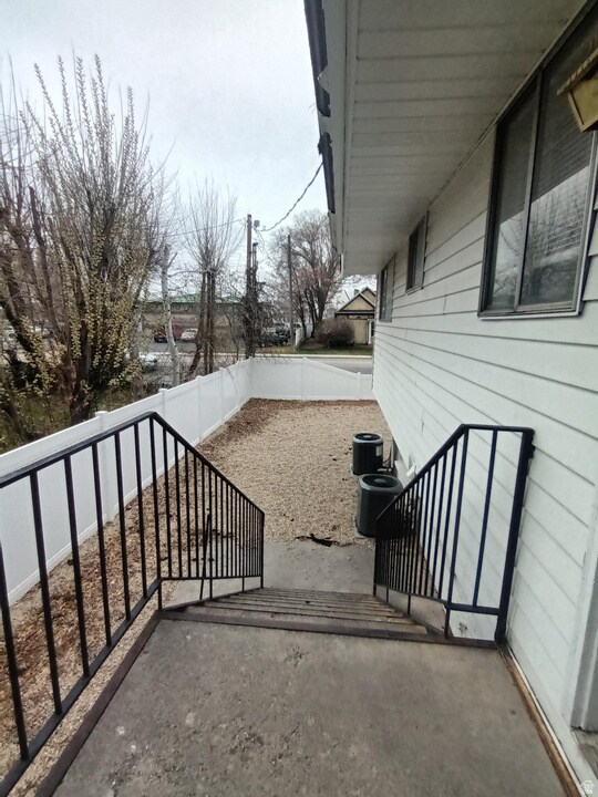 View of fenced backyard