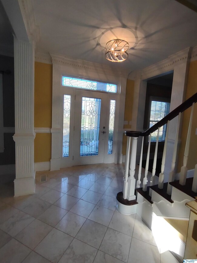 View from the foyer looking at the front door,