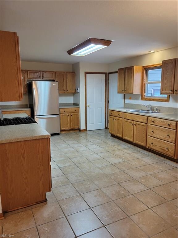 Kitchen from front door area.  Straight ahead the 