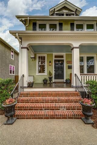 Beautiful custom brick stairs greet you!