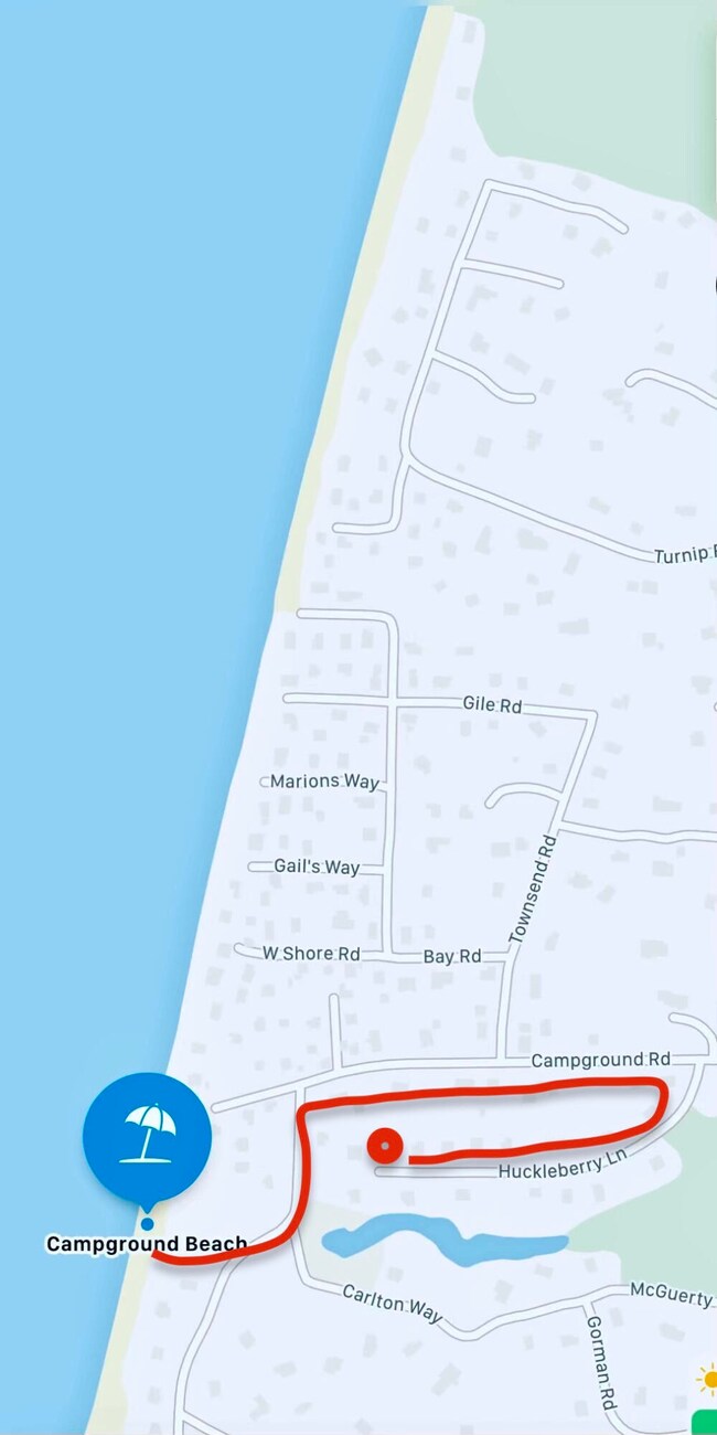 walk to Campground Beach