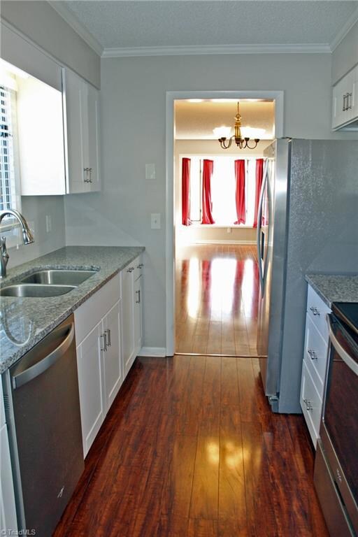 View of kitchen from office