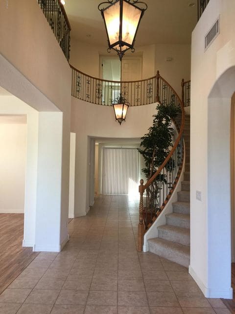 Front door to back