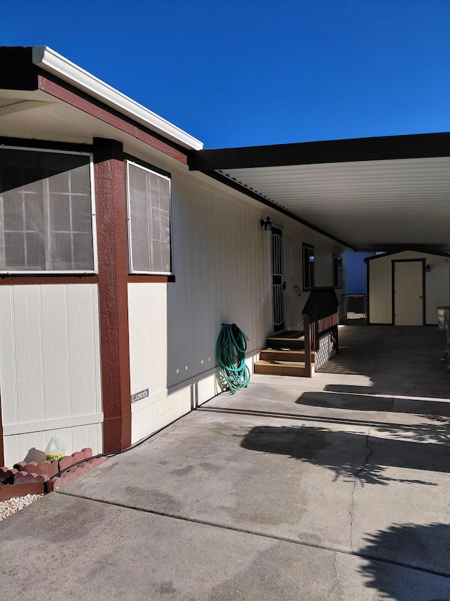 large shed off carport
