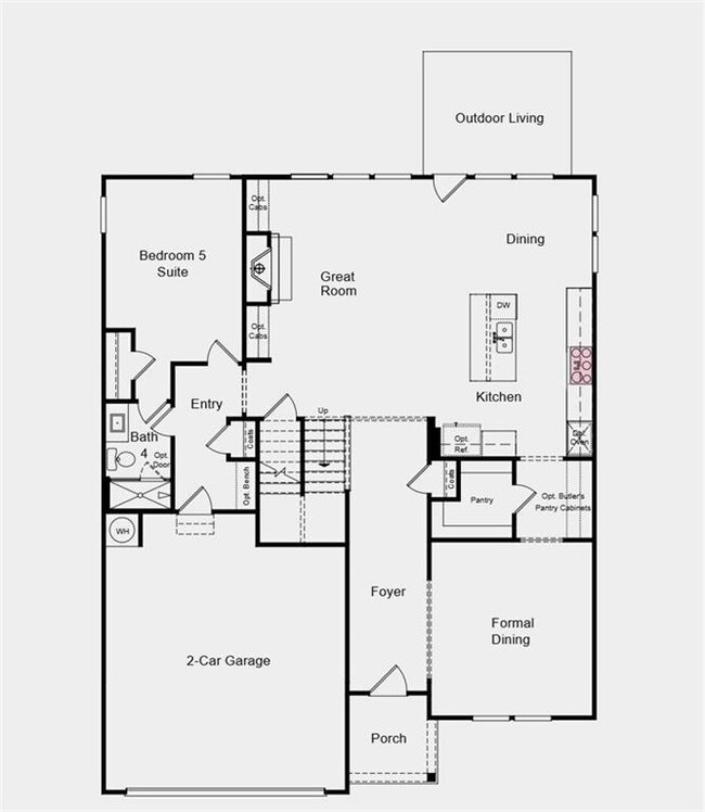 First Floor Plan - Structural options added includ