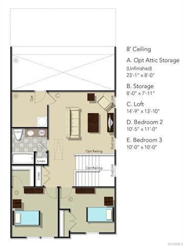 SECOND FLOOR - This home includes the optional att