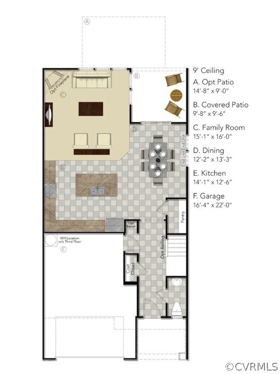FIRST FLOOR - This home includes the fireplace in