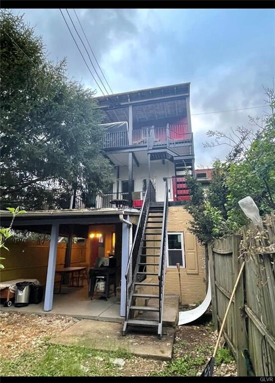 Fire escape and back patios