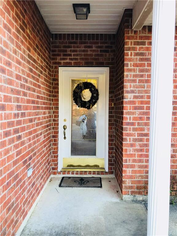 Leaded glass entry door.
