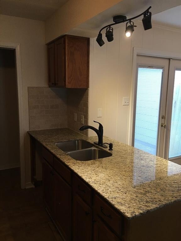Granite Counter Top, New sink and fixtures. French