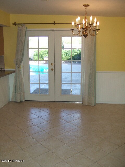 Dining area with french doors to yard