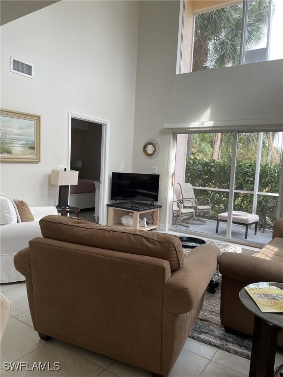 Living area featuring a wealth of natural light, v