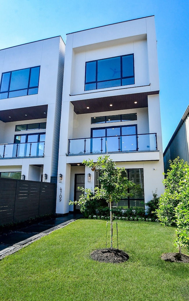 Modern front elevation with sleek design, compleme