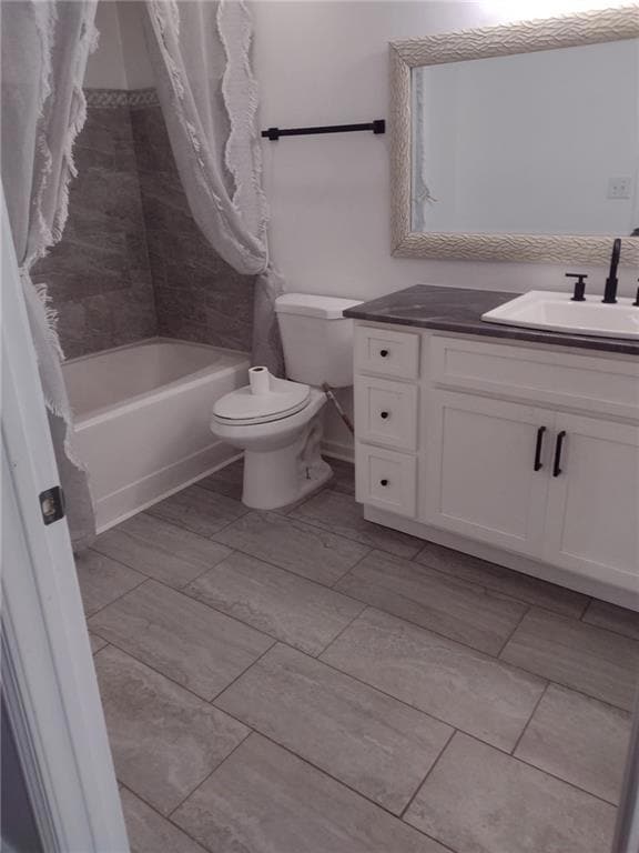 Full bathroom featuring toilet, shower / bath comb