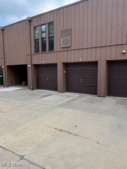 Garage with driveway