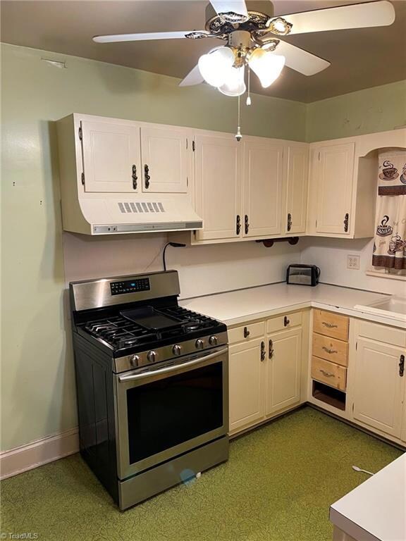 Gas range at kitchen