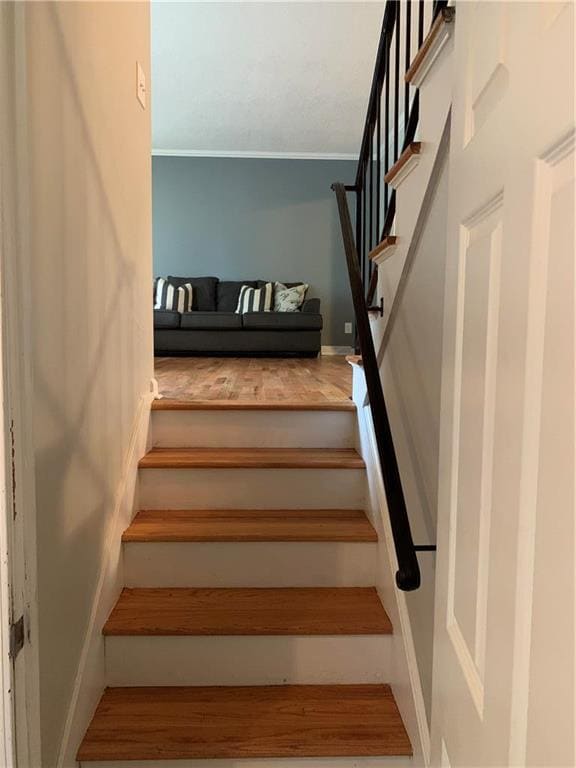 STAIRS LEADING INTO LIVING ROOM
