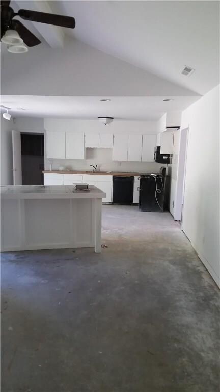 open kitchen/den area
