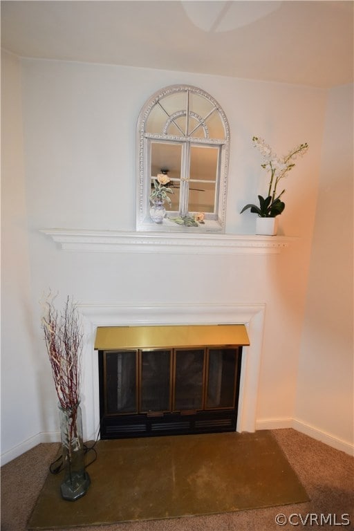 Living room fireplace.