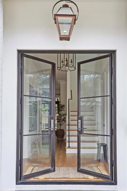 Steel cut glass french doors