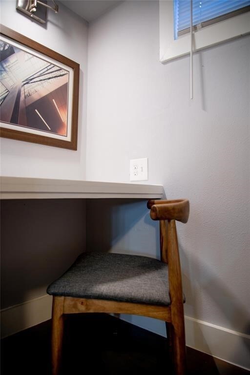 Built in desk in room