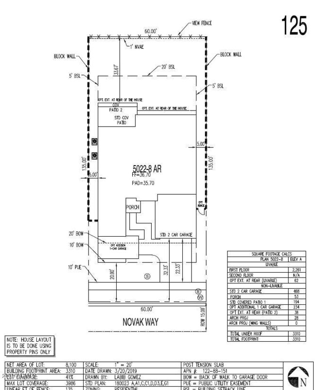 Salerno Lot #12501 Plot Plan