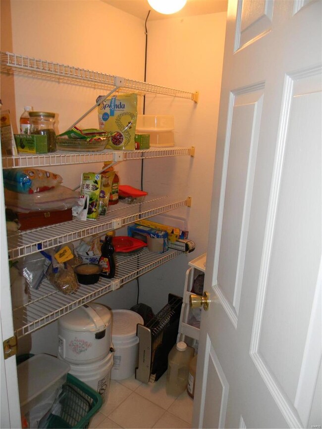 Walk-in pantry provides plenty of food storage are