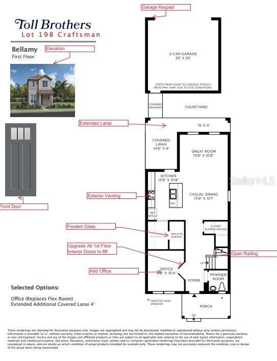 First floor layout with upgrades