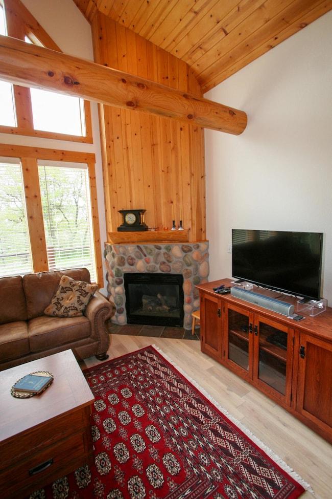 Rock fireplace