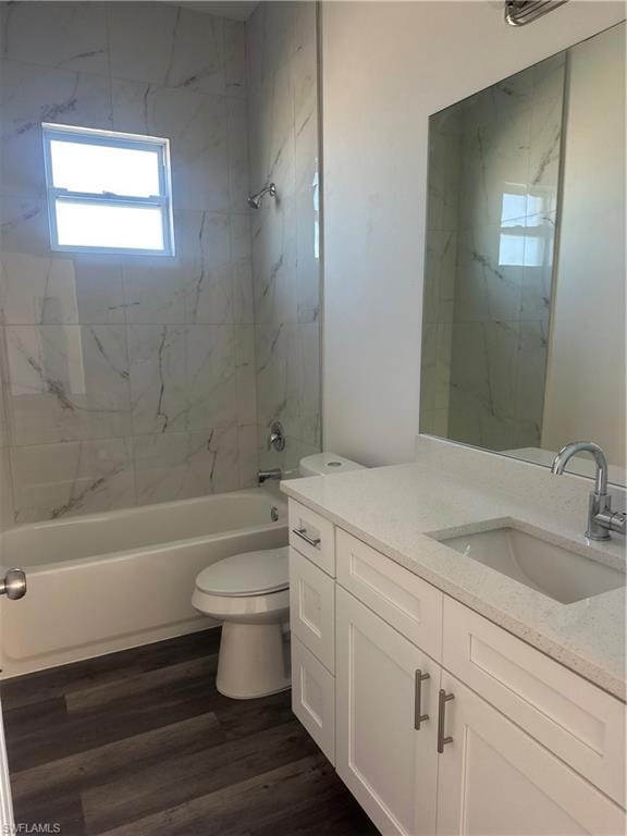 Full bathroom with hardwood / wood-style floors, v