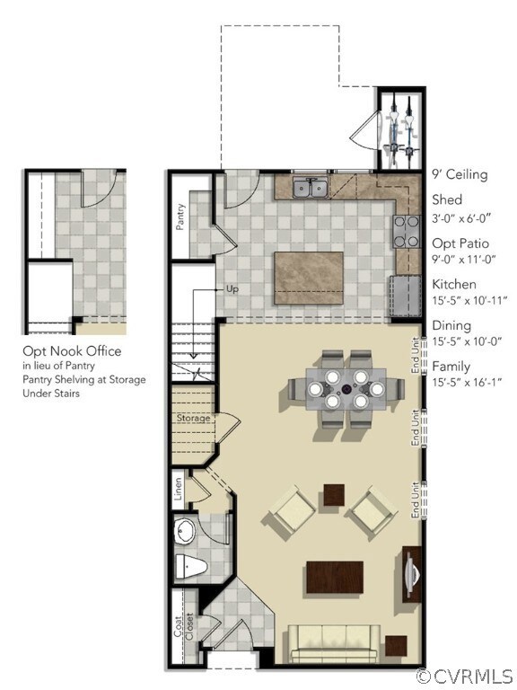 FIRST FLOOR - This home includes the rear patio.