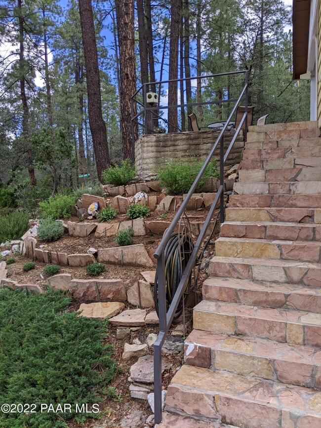 Front flagstone stairway
