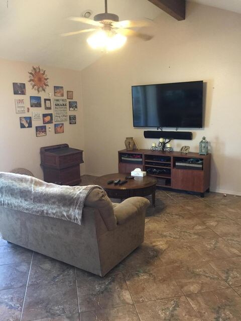 Family room with sliding patio doors