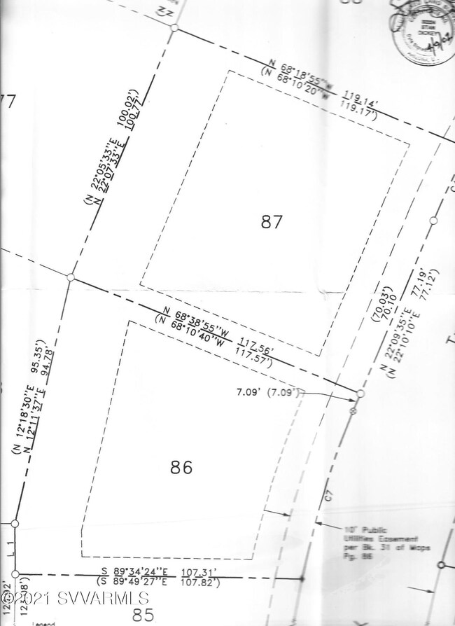 Lots 86 and 87 Copy of Survey