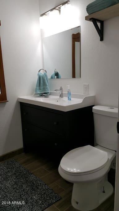 Downstairs bathroom with modern vanity