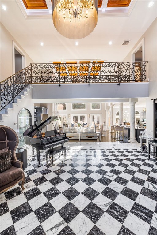 Front entry with dramatic approach.