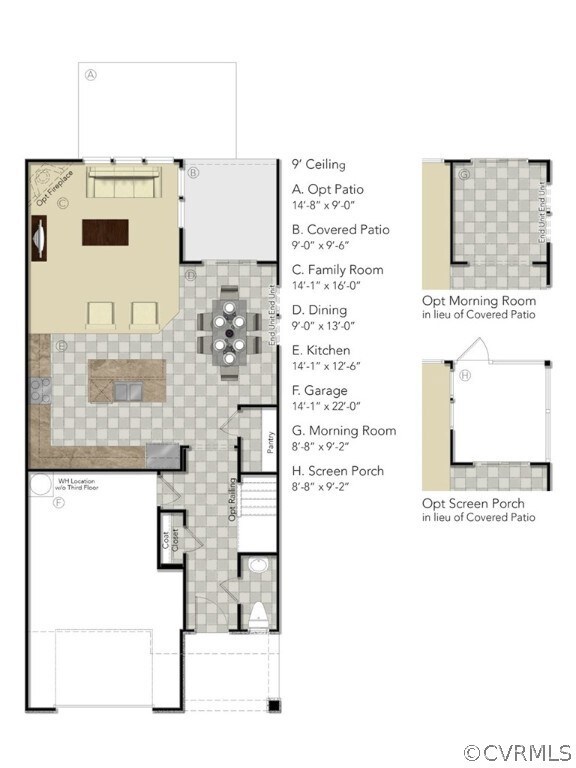 FIRST FLOOR - This home includes the rear patio.