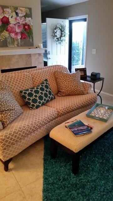 View of tiled living room