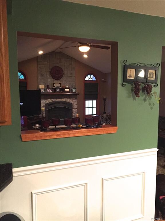 Internal window to an unbelievable family room!