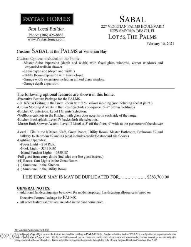 227VenetianPalmsBoulevard - info