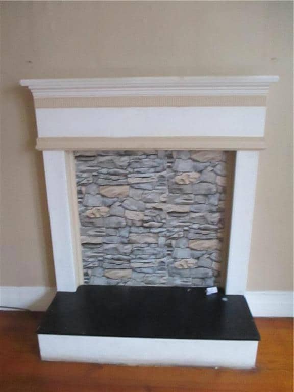 faux fireplace in livingroom