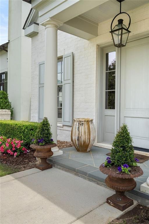 Gorgeous gas lantern over the front door.