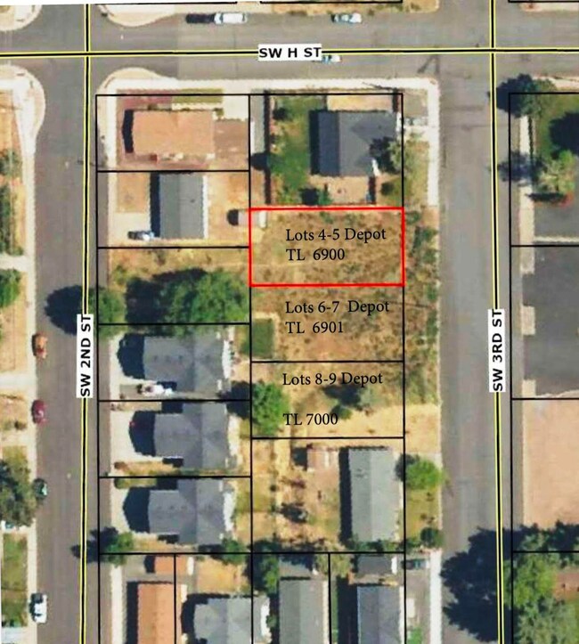 Aerial Map Streets SW 3rd St Lots