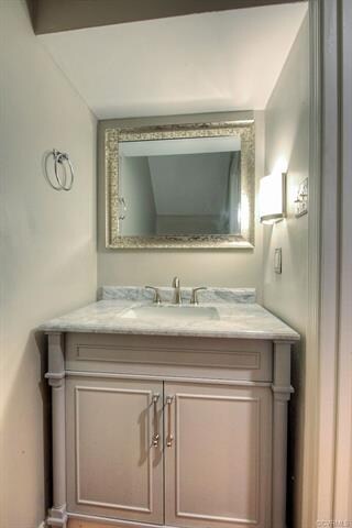 Main level powder room