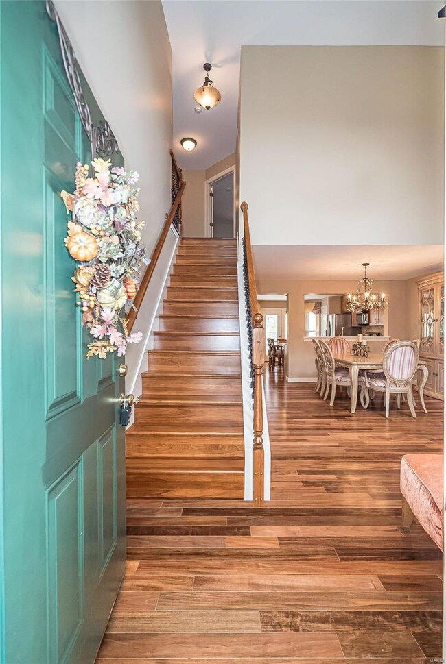 Tigerwood hardwoods throughout the home, including