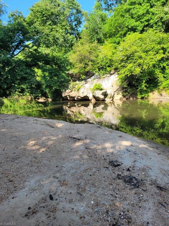 Large beach area in bend of river