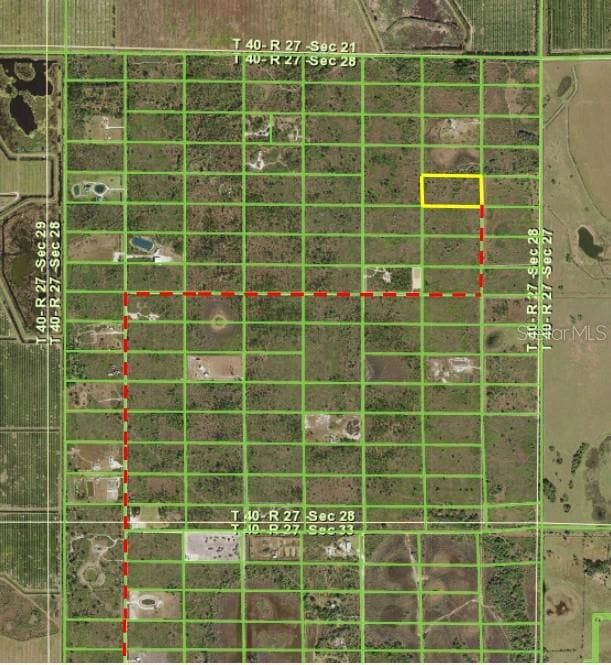 Access to the 5 acres from the first Street on the far east side of the subdivision