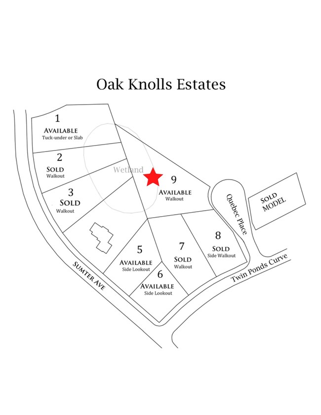 Oak Knoll Estates available lots - still available: 6 & 9