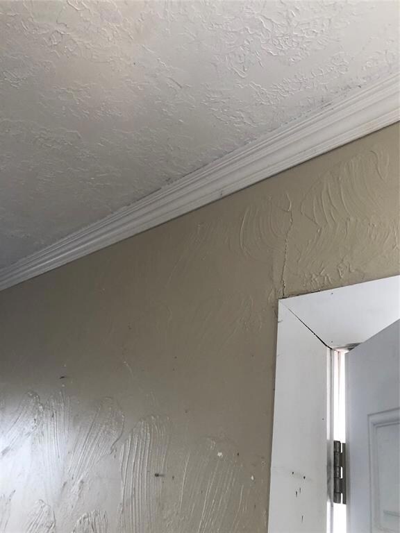 Crown moulding in living room